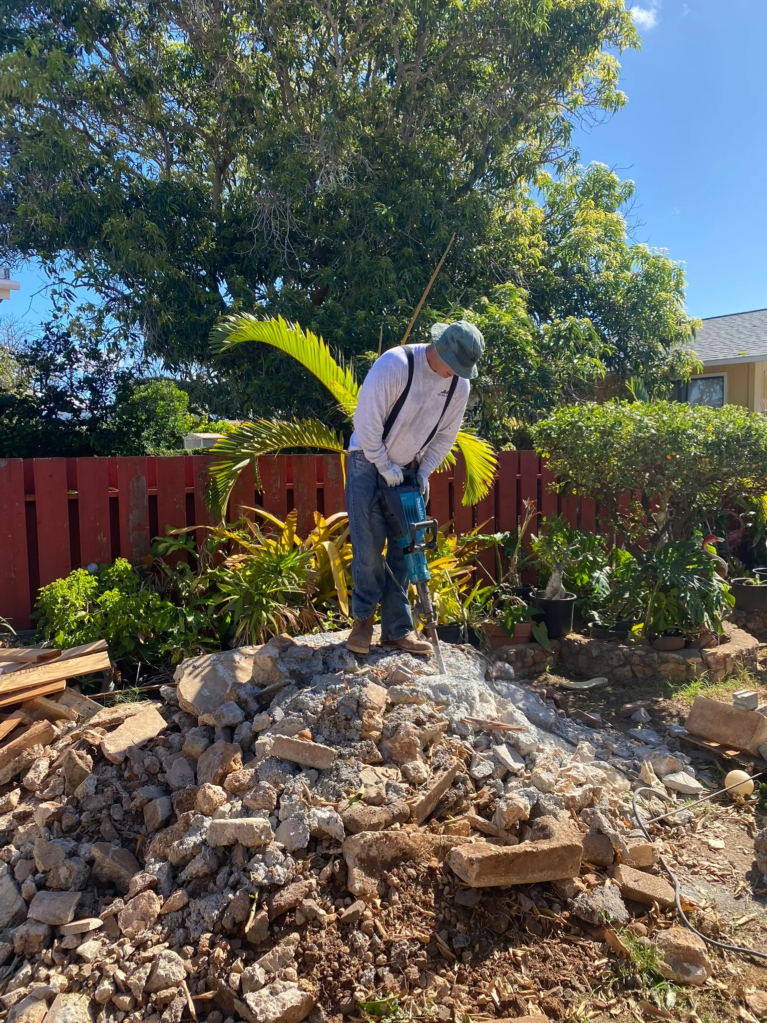 JunkForce team operating power tools at the job site